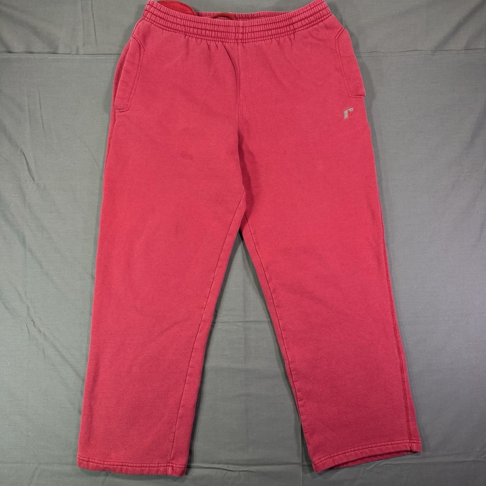 Russell Athletic Maroon Baggy Sweats Y2K Essentials Size Medium 32X28